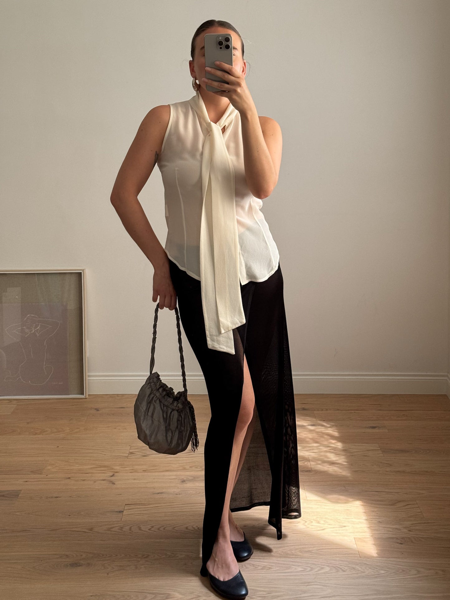 Pure silk ivory top