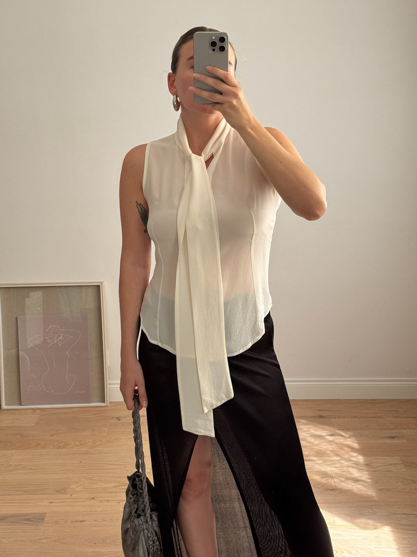 Pure silk ivory top
