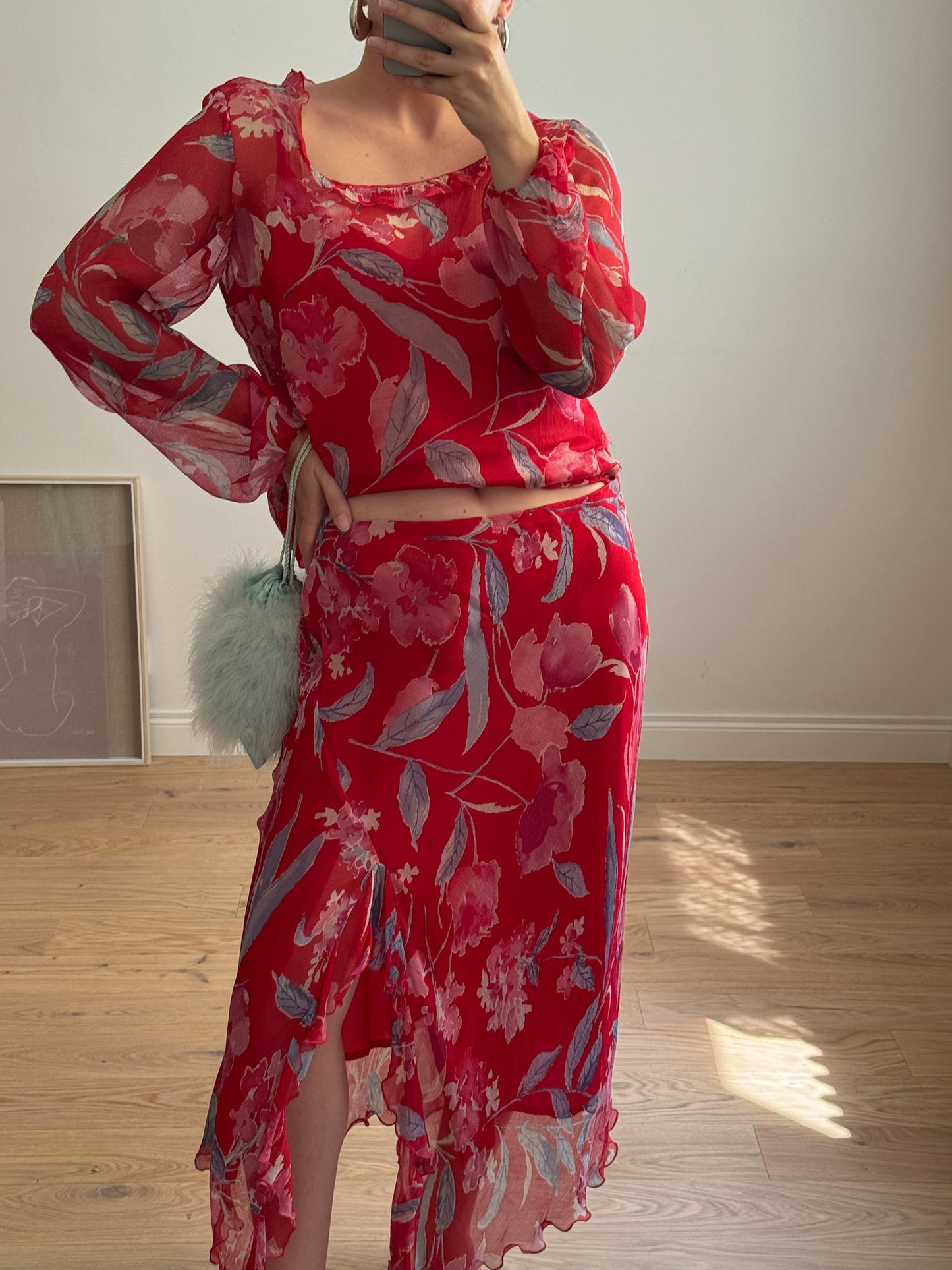 Pure silk floral co-ord