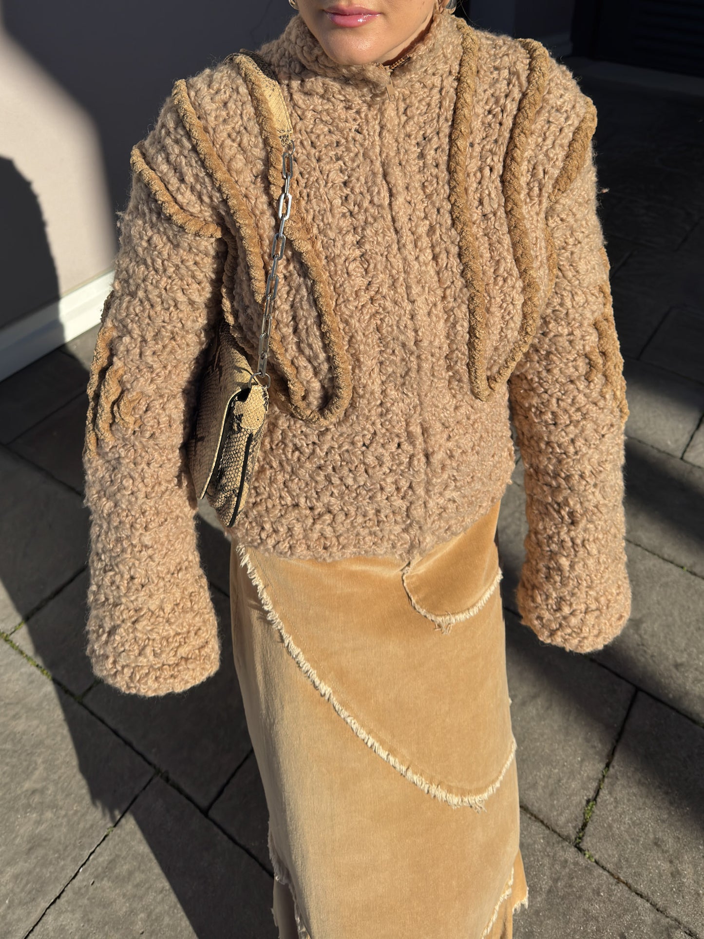 Pure wool camel cardigan