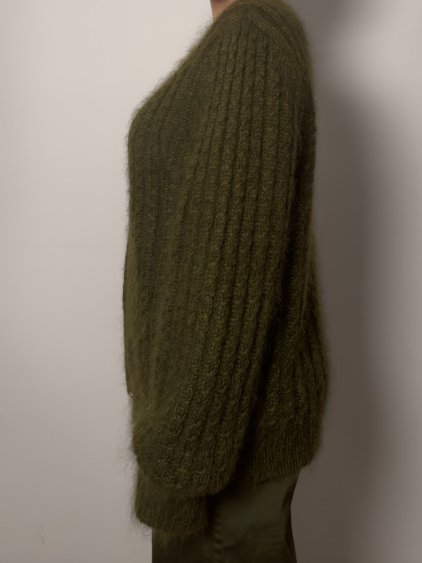 Super kid mohair grey cardigan