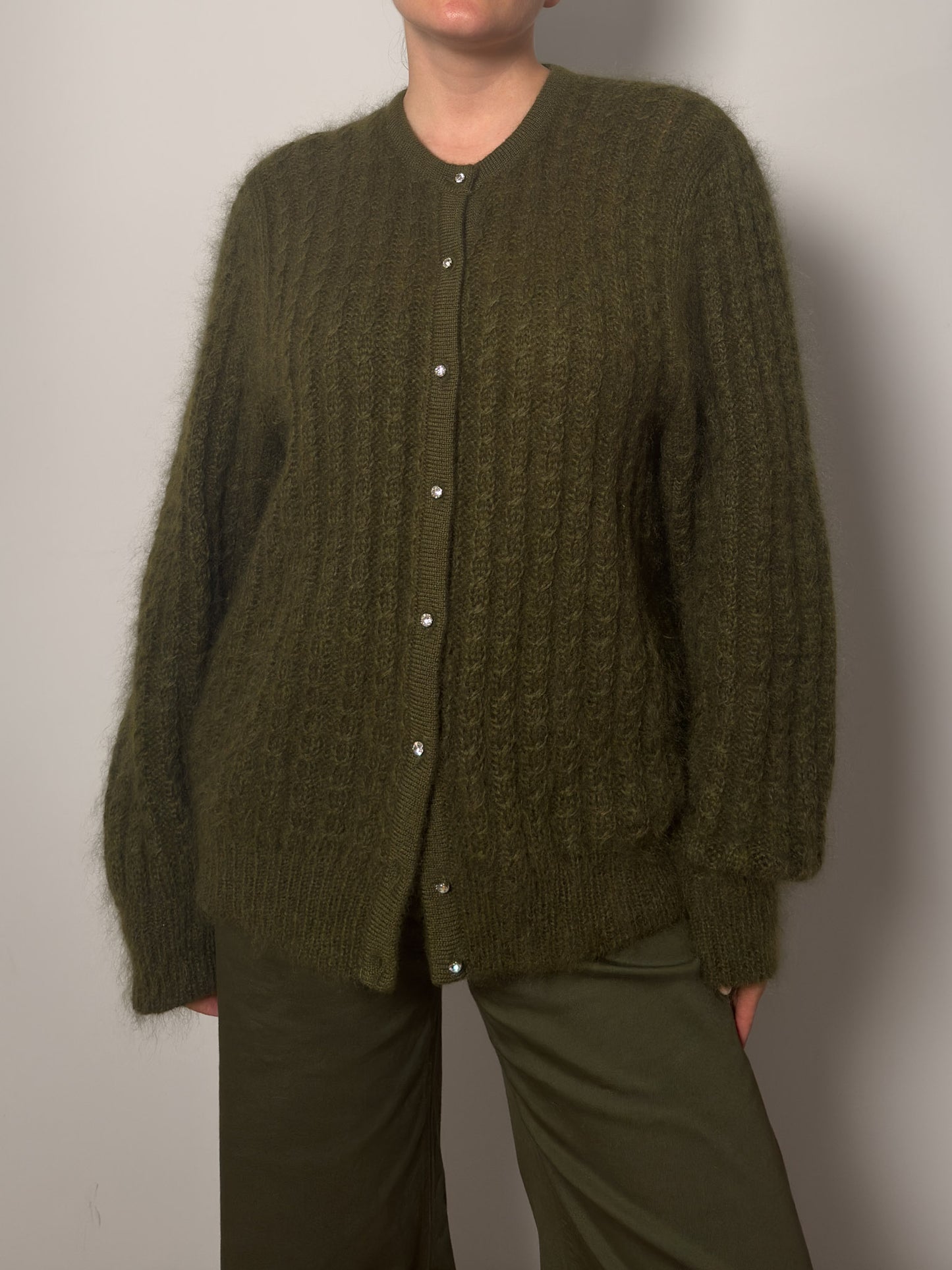 Super kid mohair grey cardigan