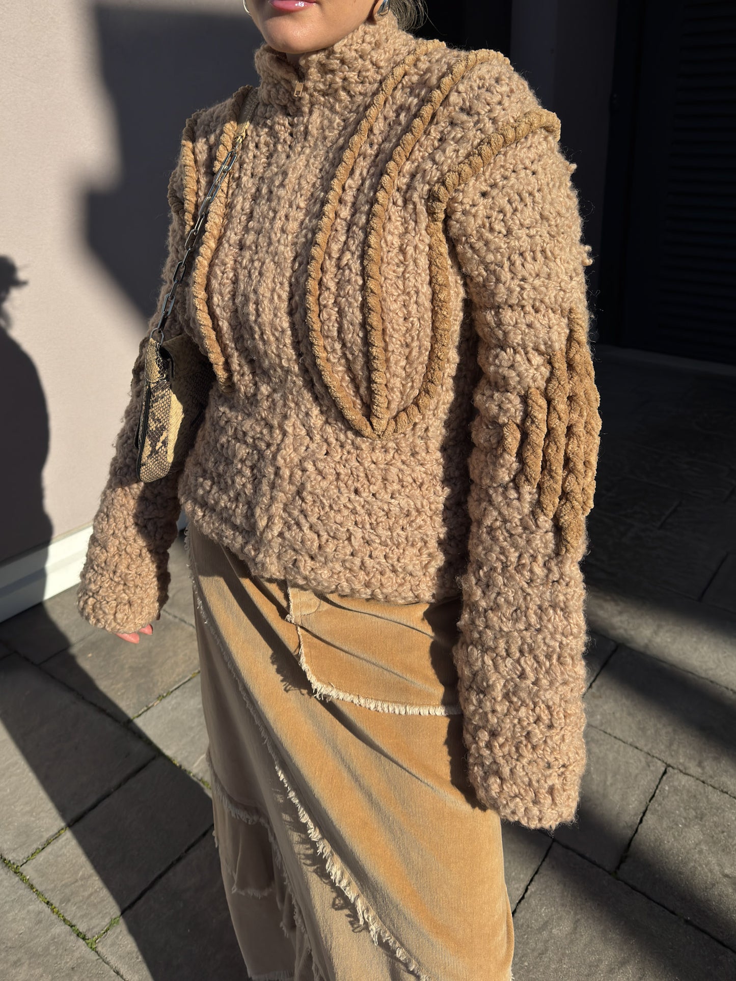 Pure wool camel cardigan