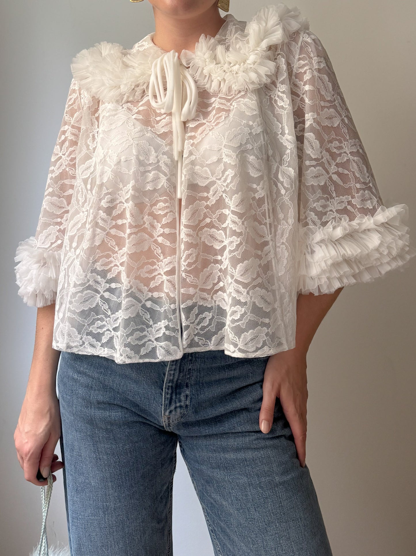 Embroidered white baby-doll