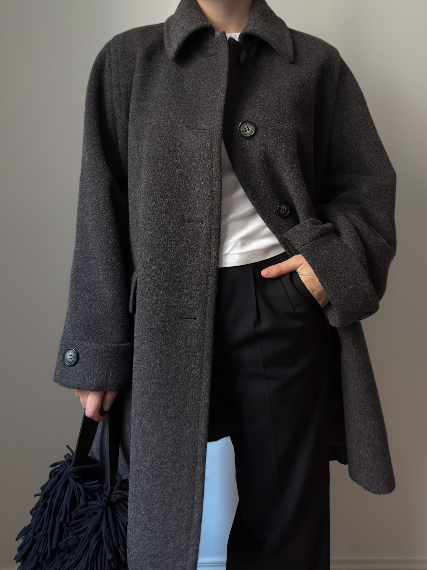 Wool and alpaca grey caban
