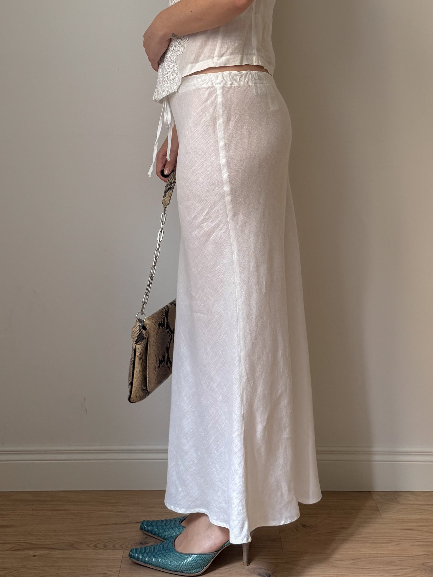 Armani Jeans pure linen white skirt