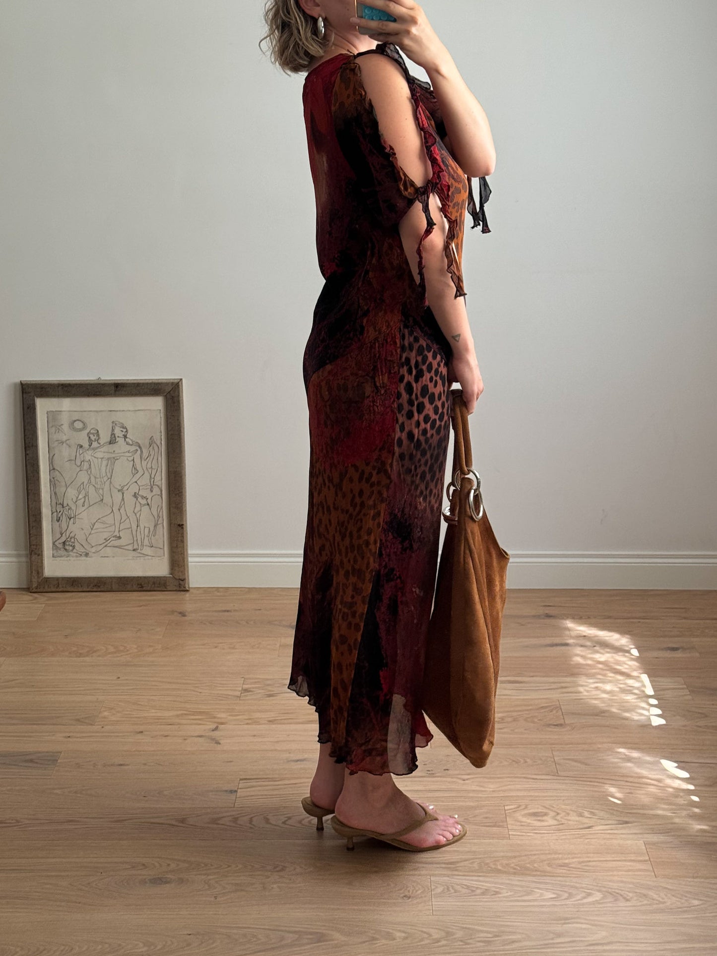 Pure viscose animalier dress