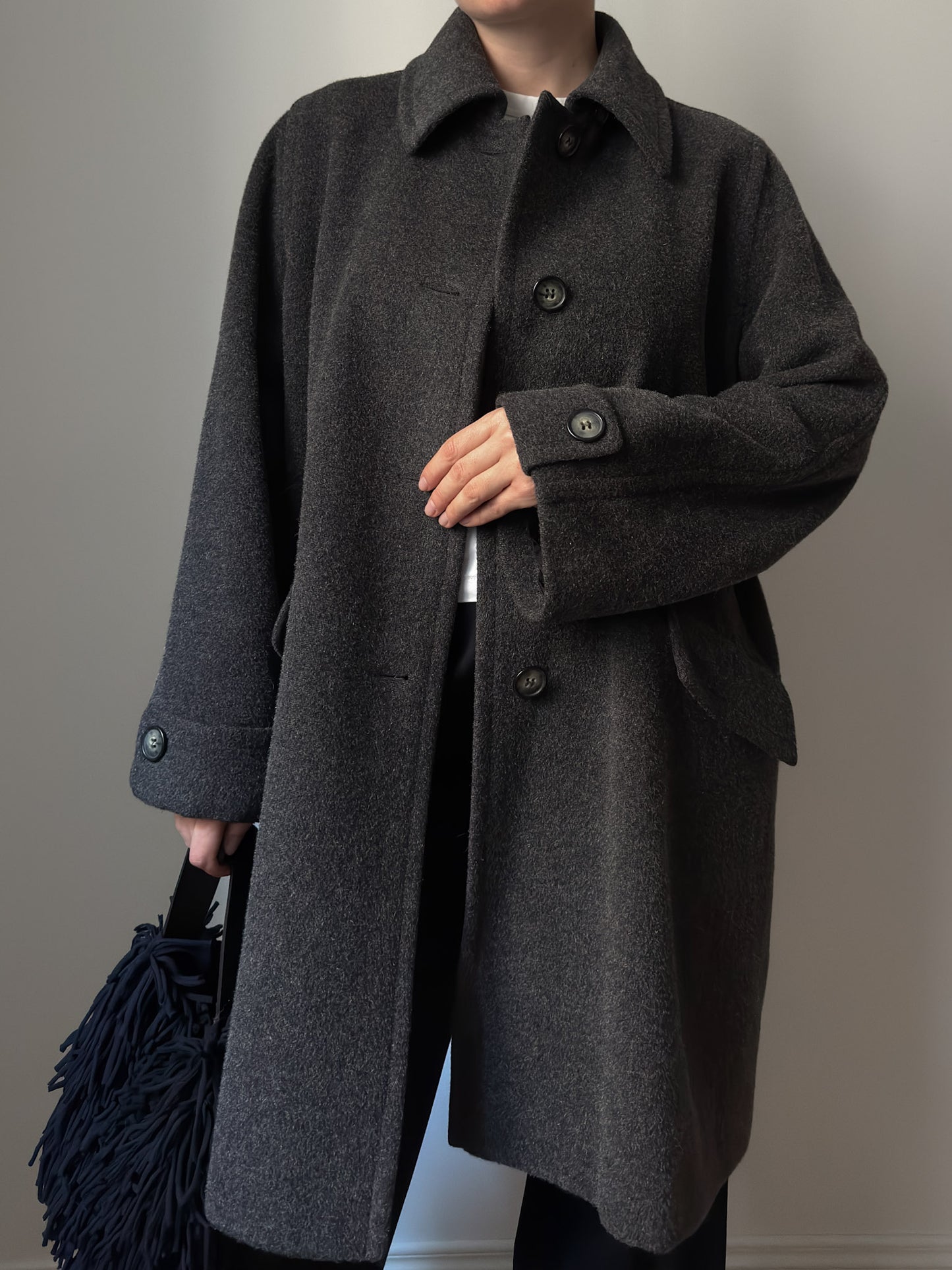 Wool and alpaca grey caban