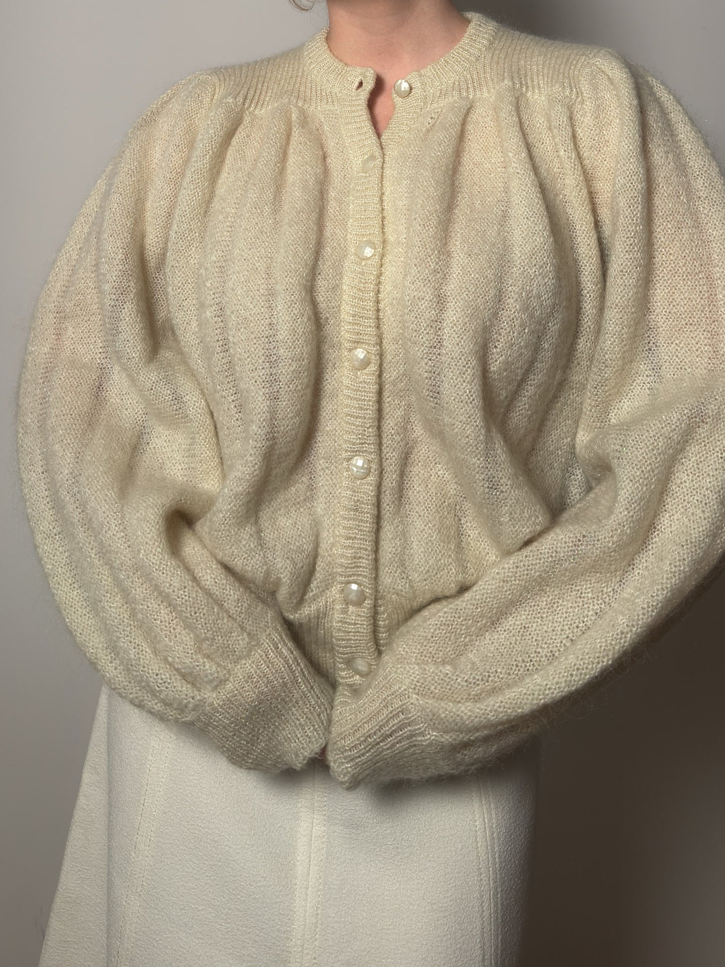 Pure wool ivory cardigan