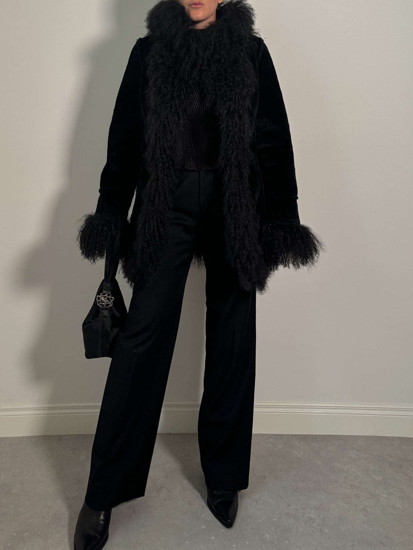 Fake shearling and mongolian coat