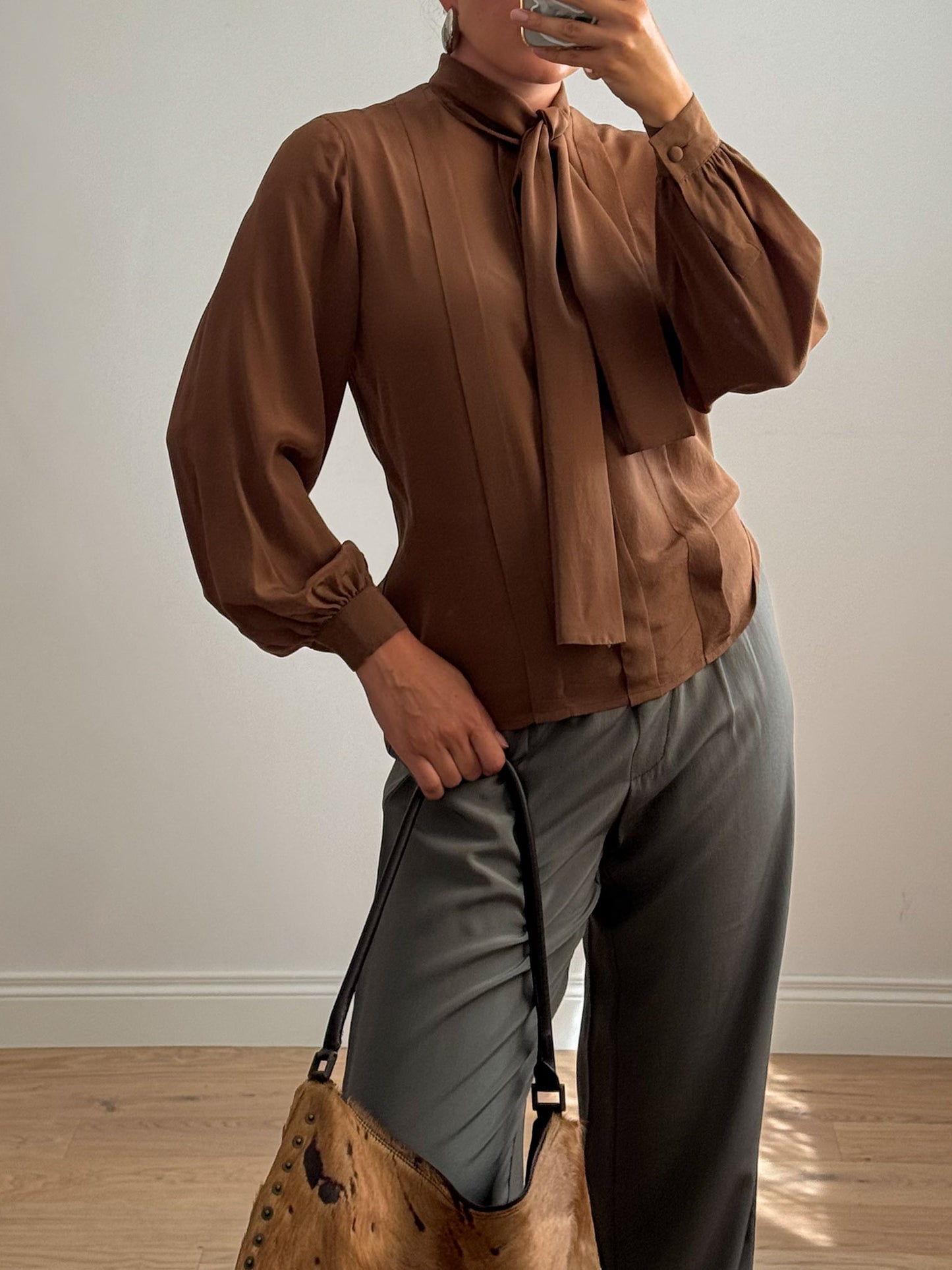 Pure silk brown blouse