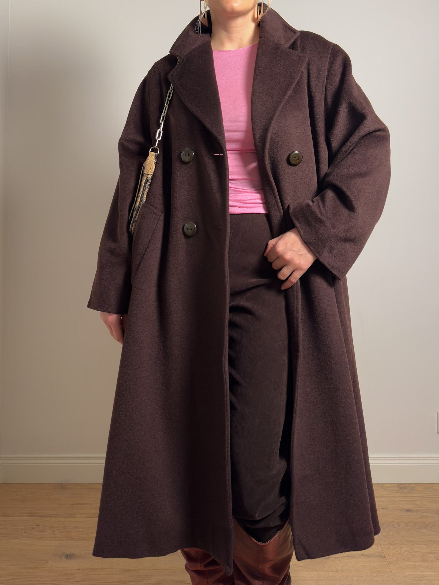 Pierre Cardin pure wool chocolate coat