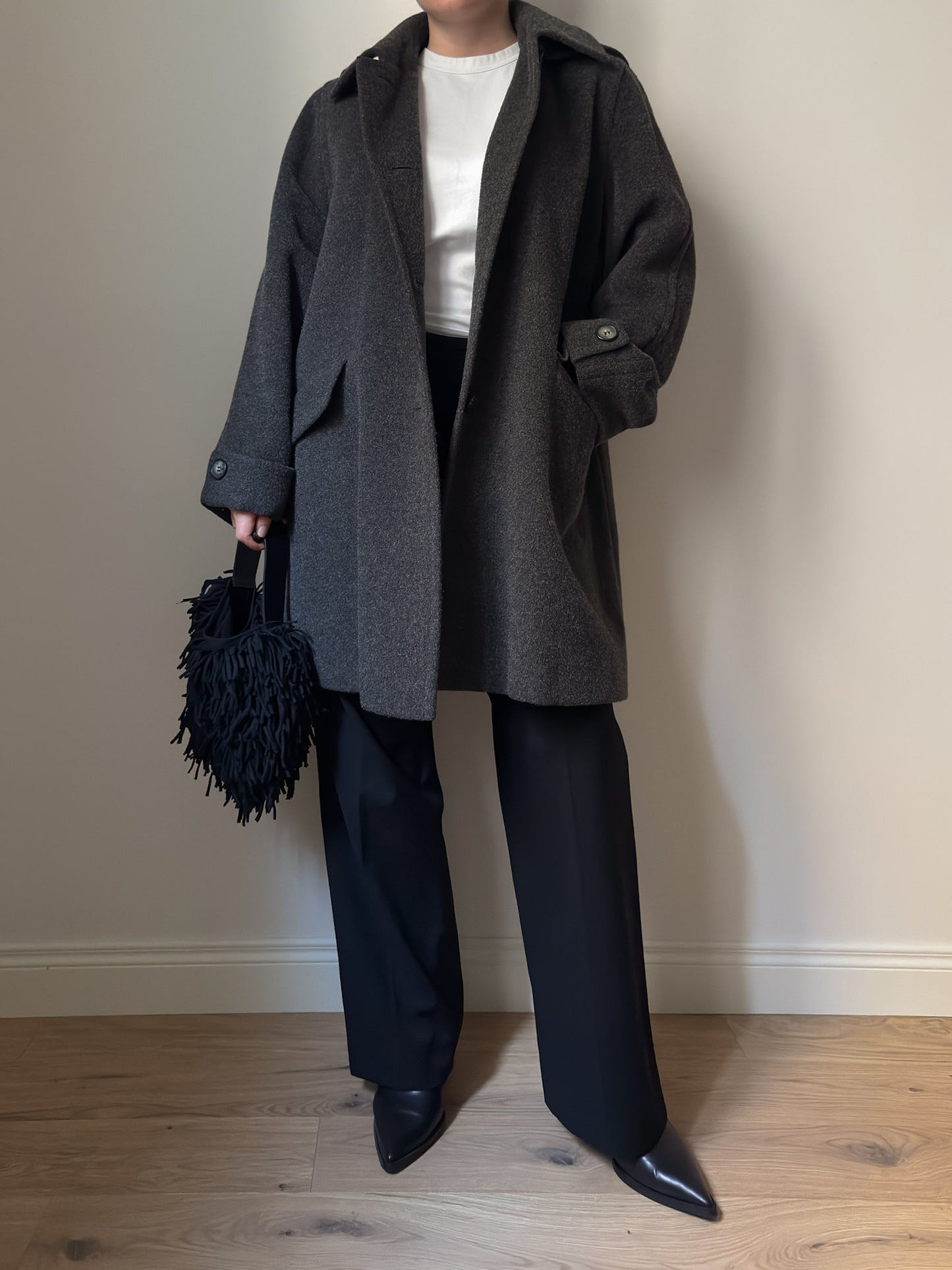 Wool and alpaca grey caban