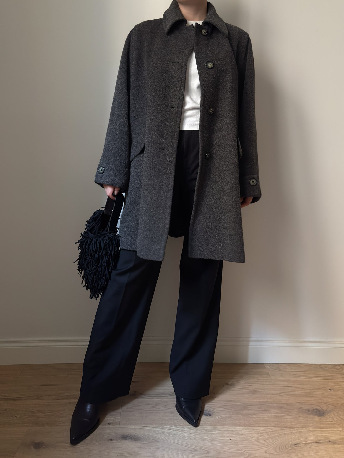 Wool and alpaca grey caban