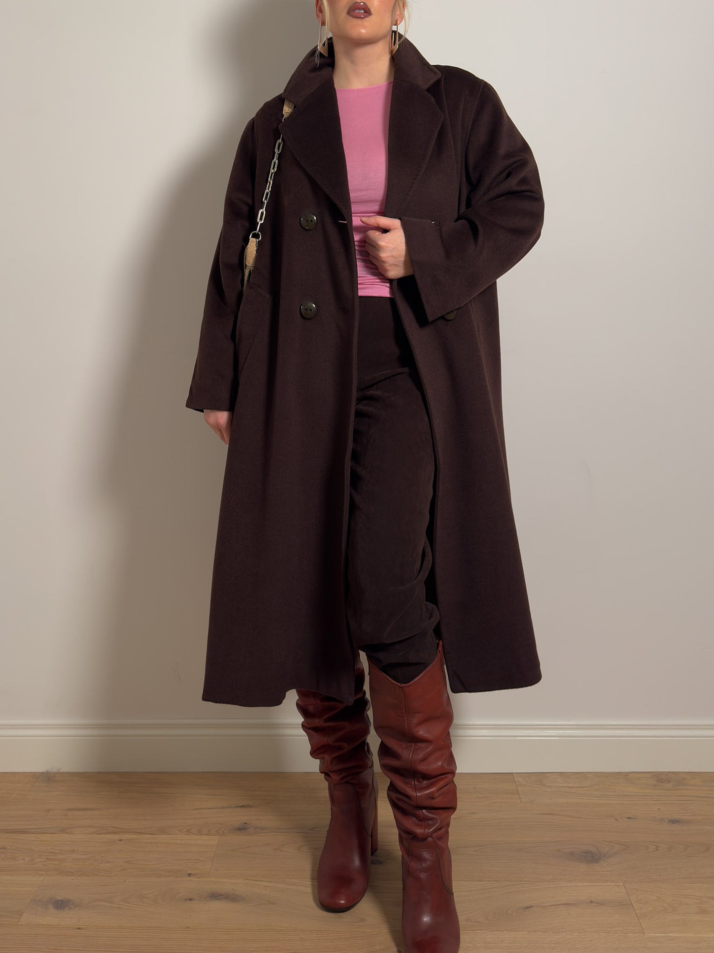 Pierre Cardin pure wool chocolate coat