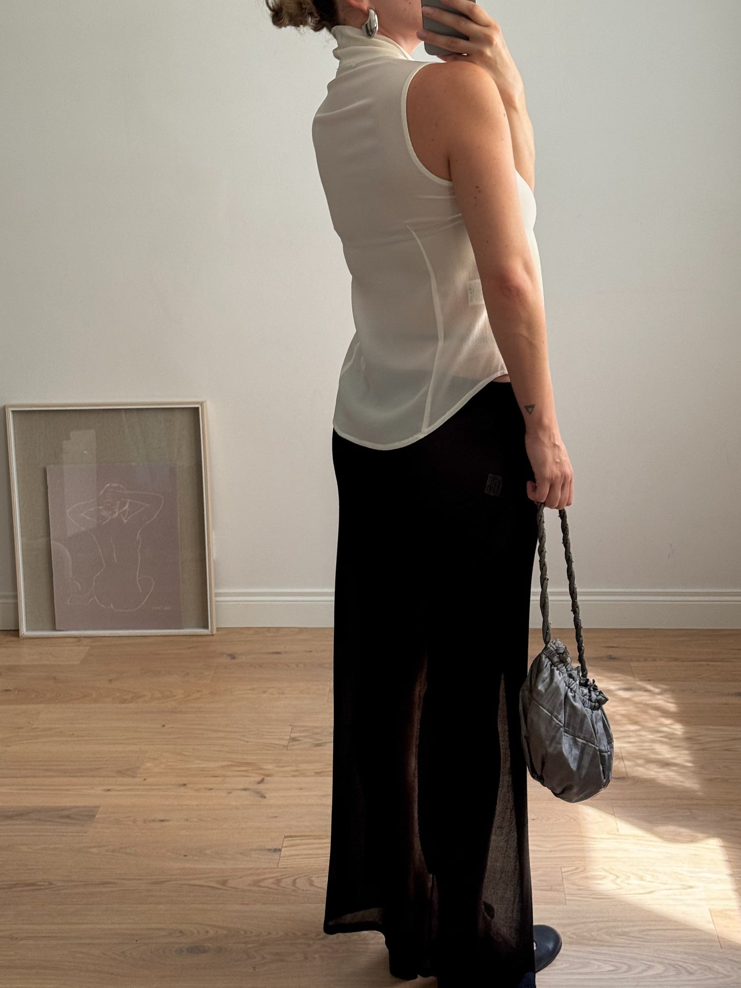 Pure silk ivory top