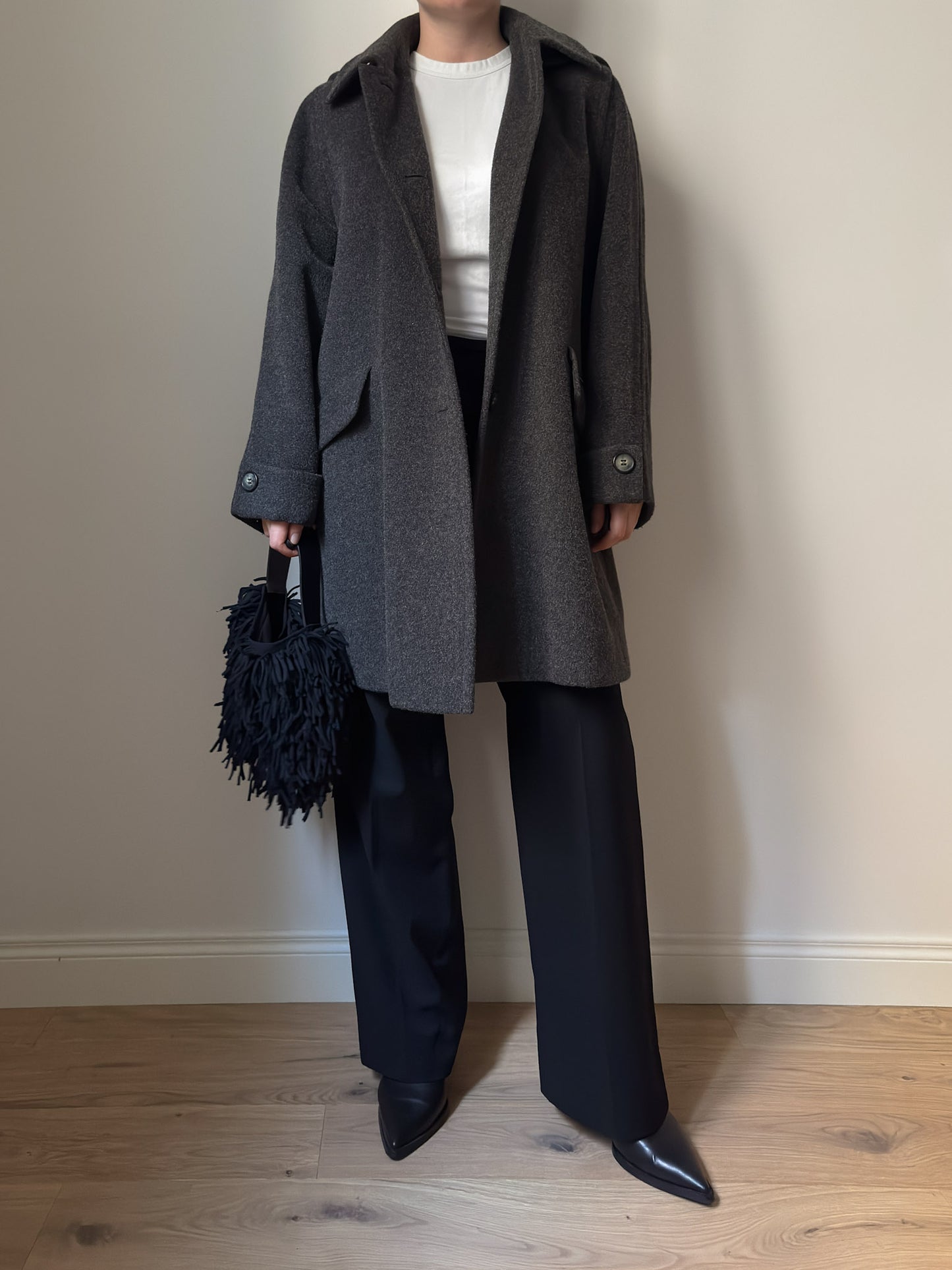 Wool and alpaca grey caban