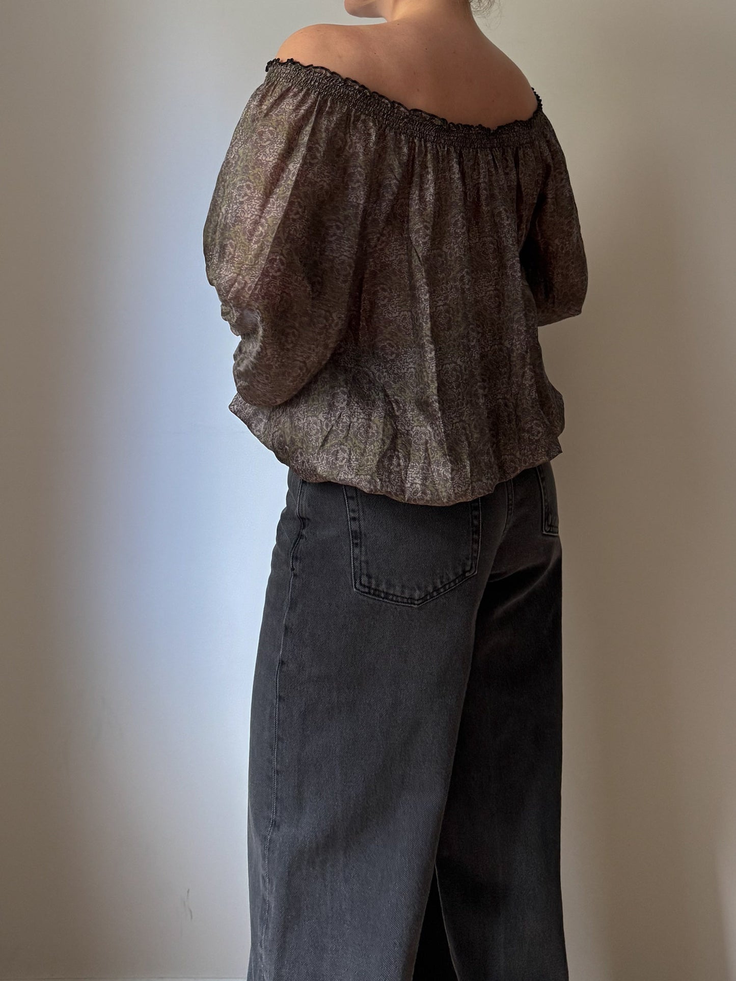 Pure silk printed blouse