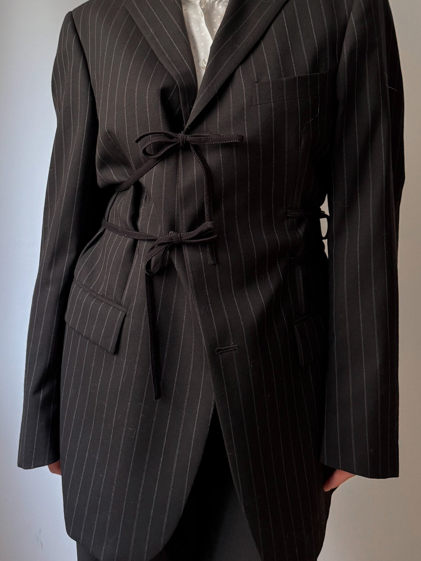 Brando pinstriped black blazer