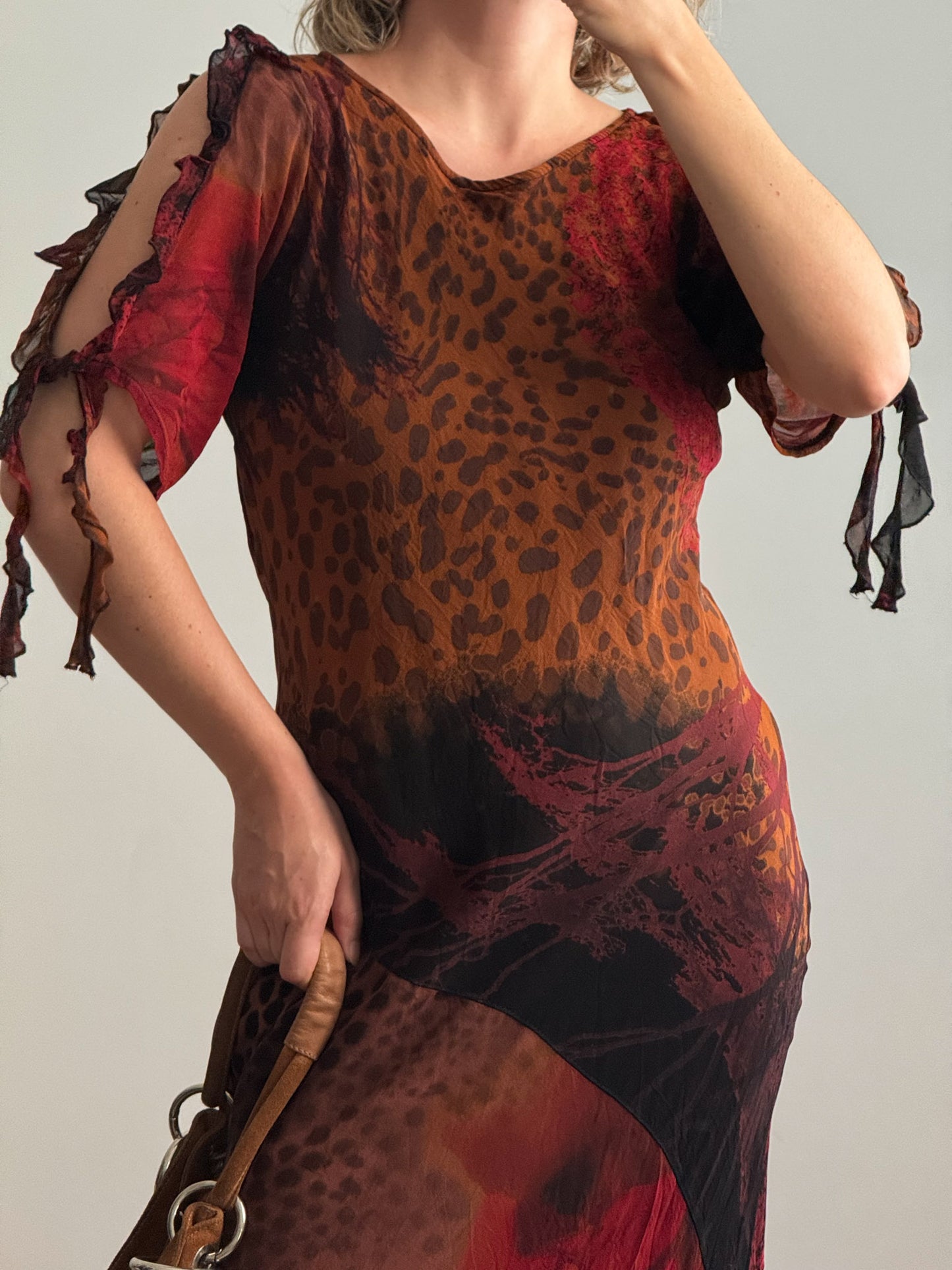 Pure viscose animalier dress