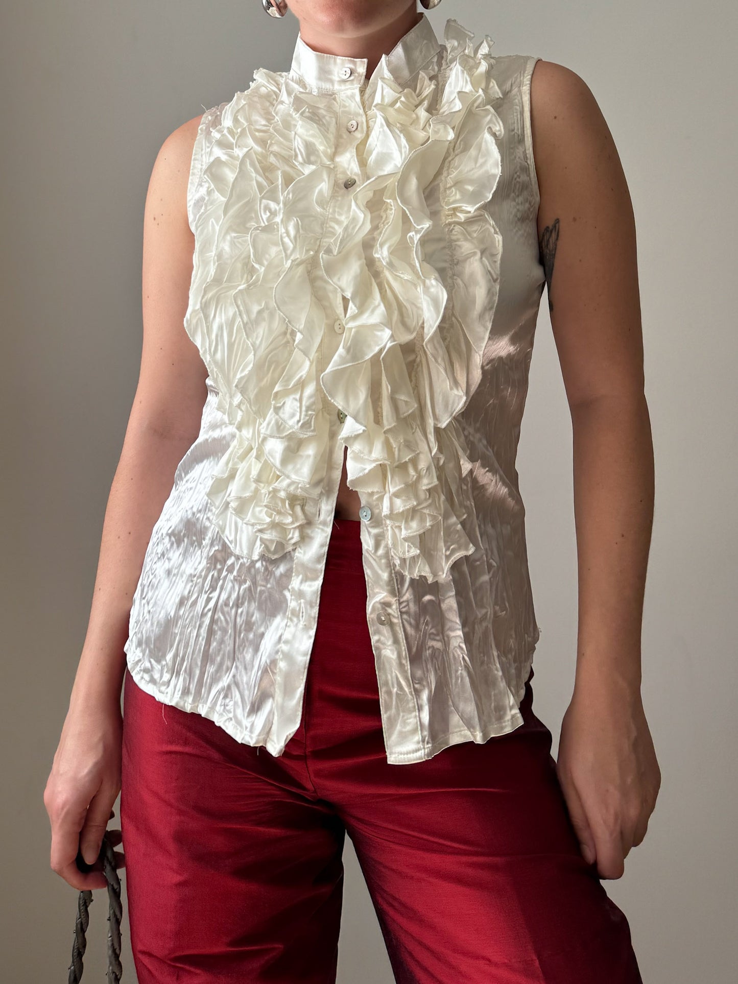Satin ivory top