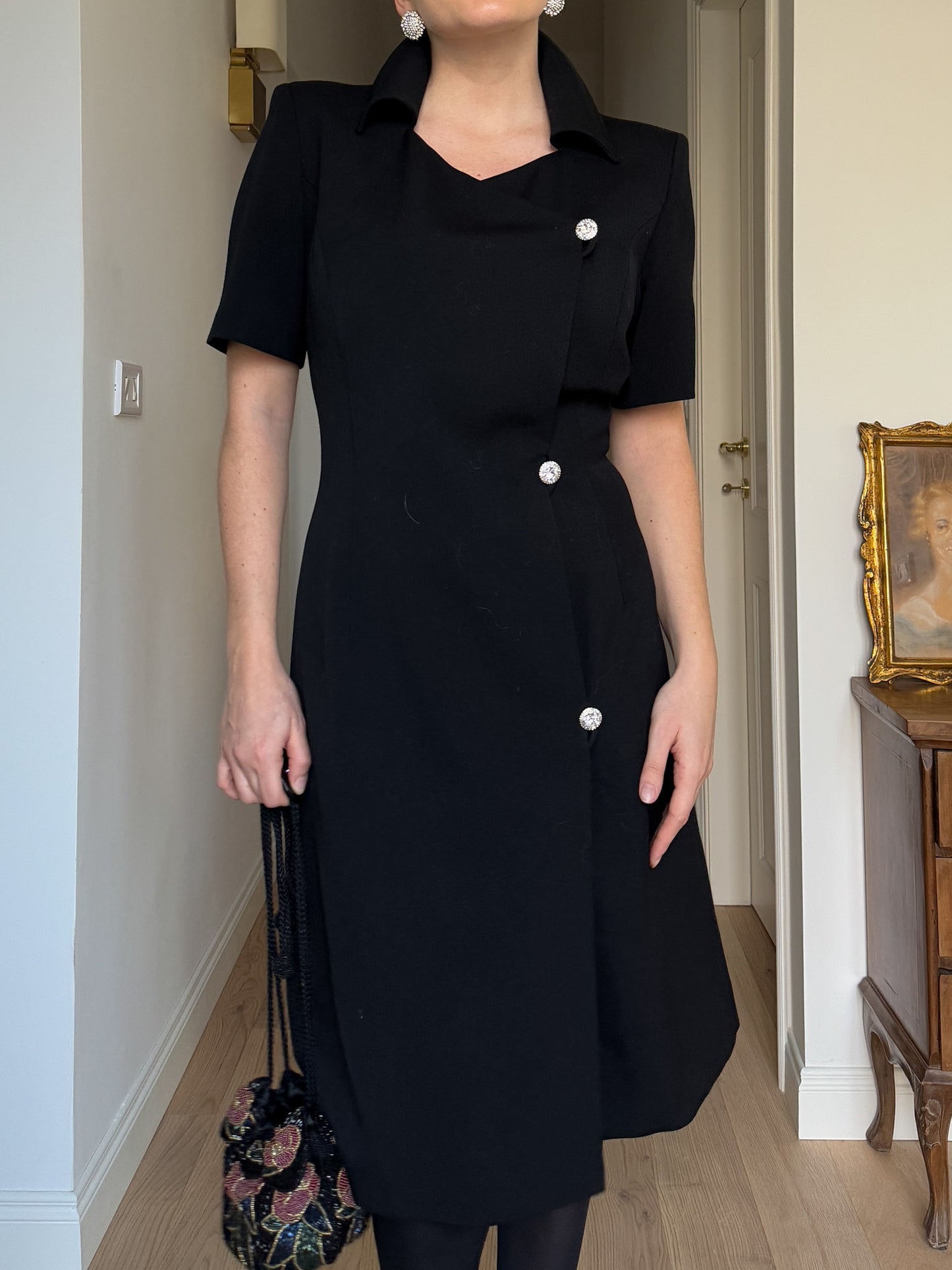 Pure wool black dress