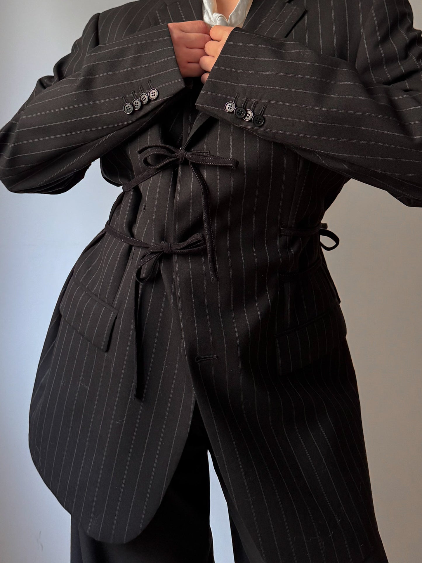 Brando pinstriped black blazer