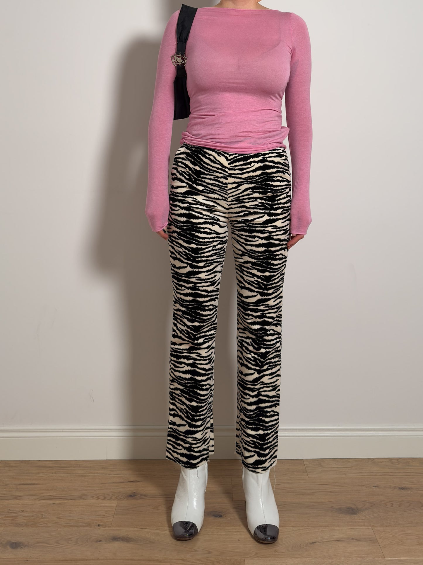 Velvet animalier pants