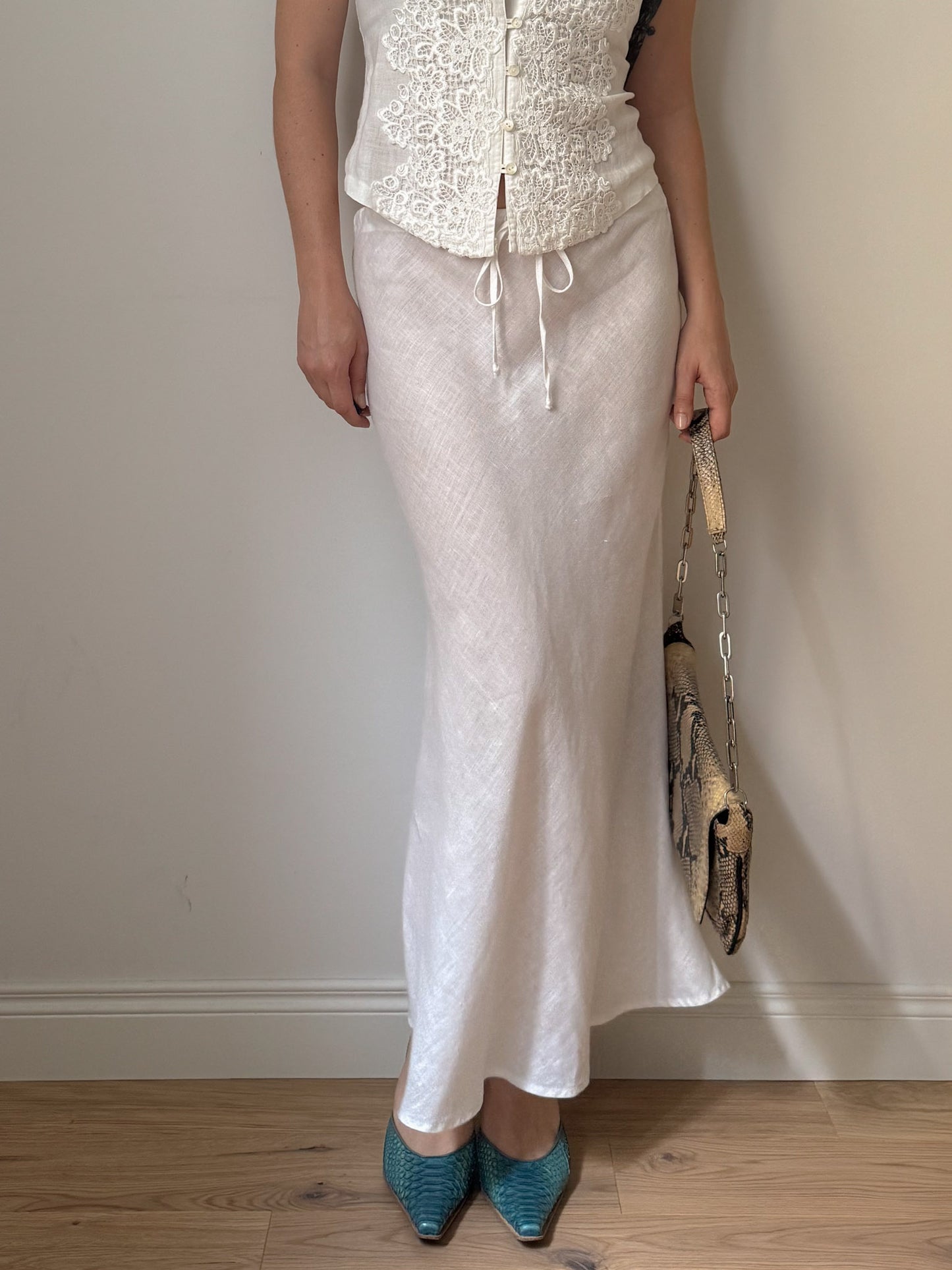 Armani Jeans pure linen white skirt