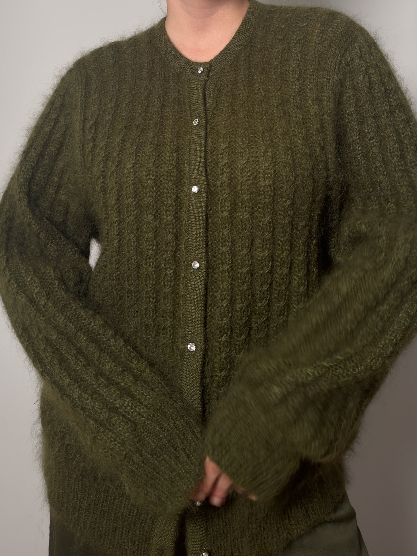 Super kid mohair grey cardigan