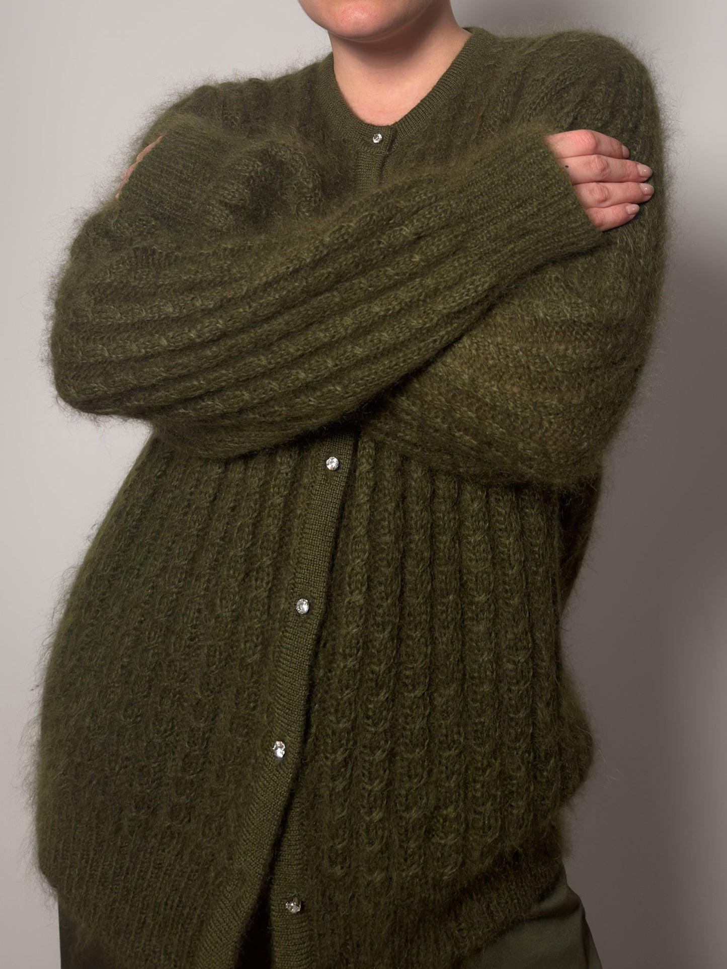 Super kid mohair grey cardigan