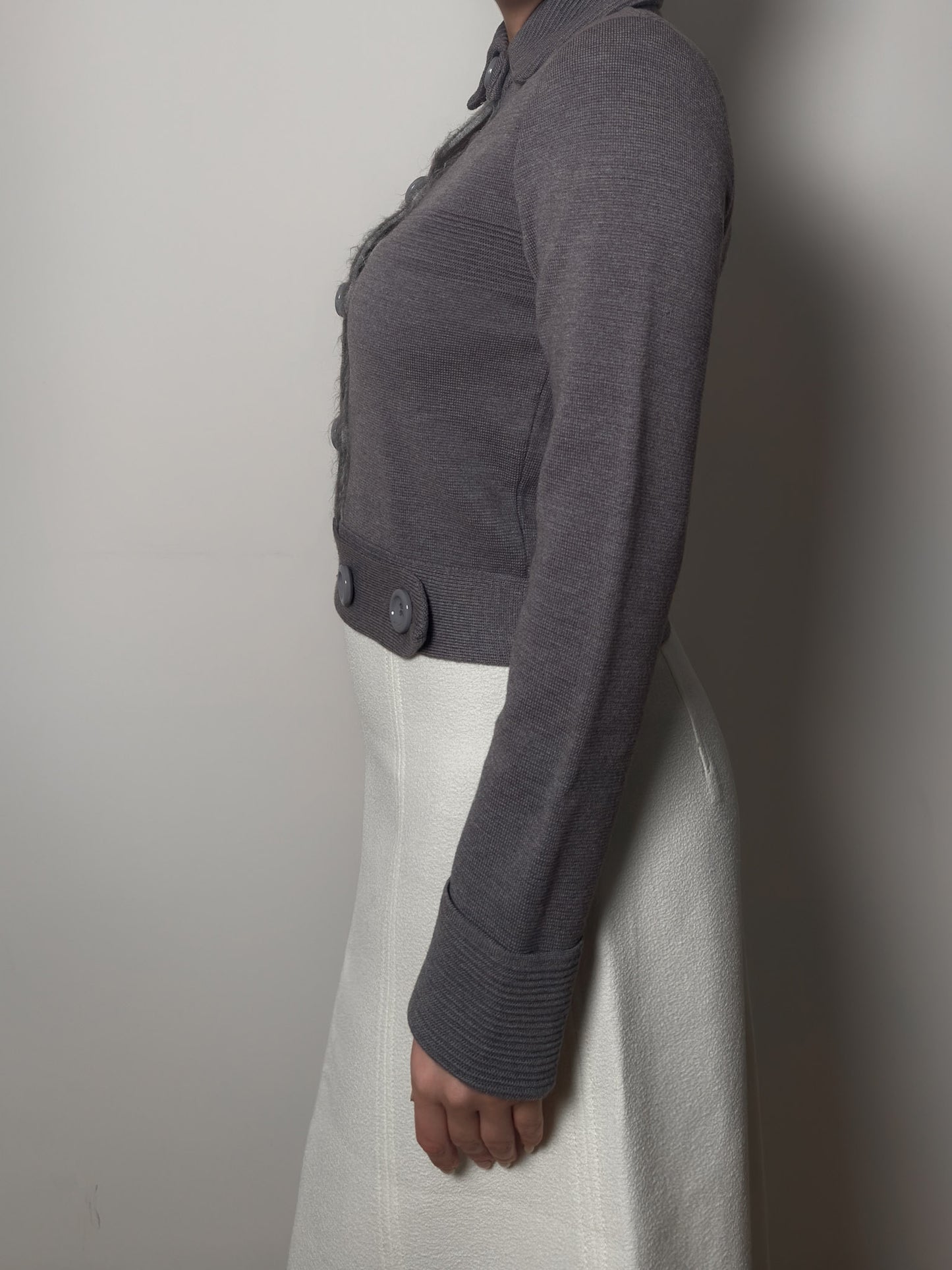 Pure merino wool grey cardigan