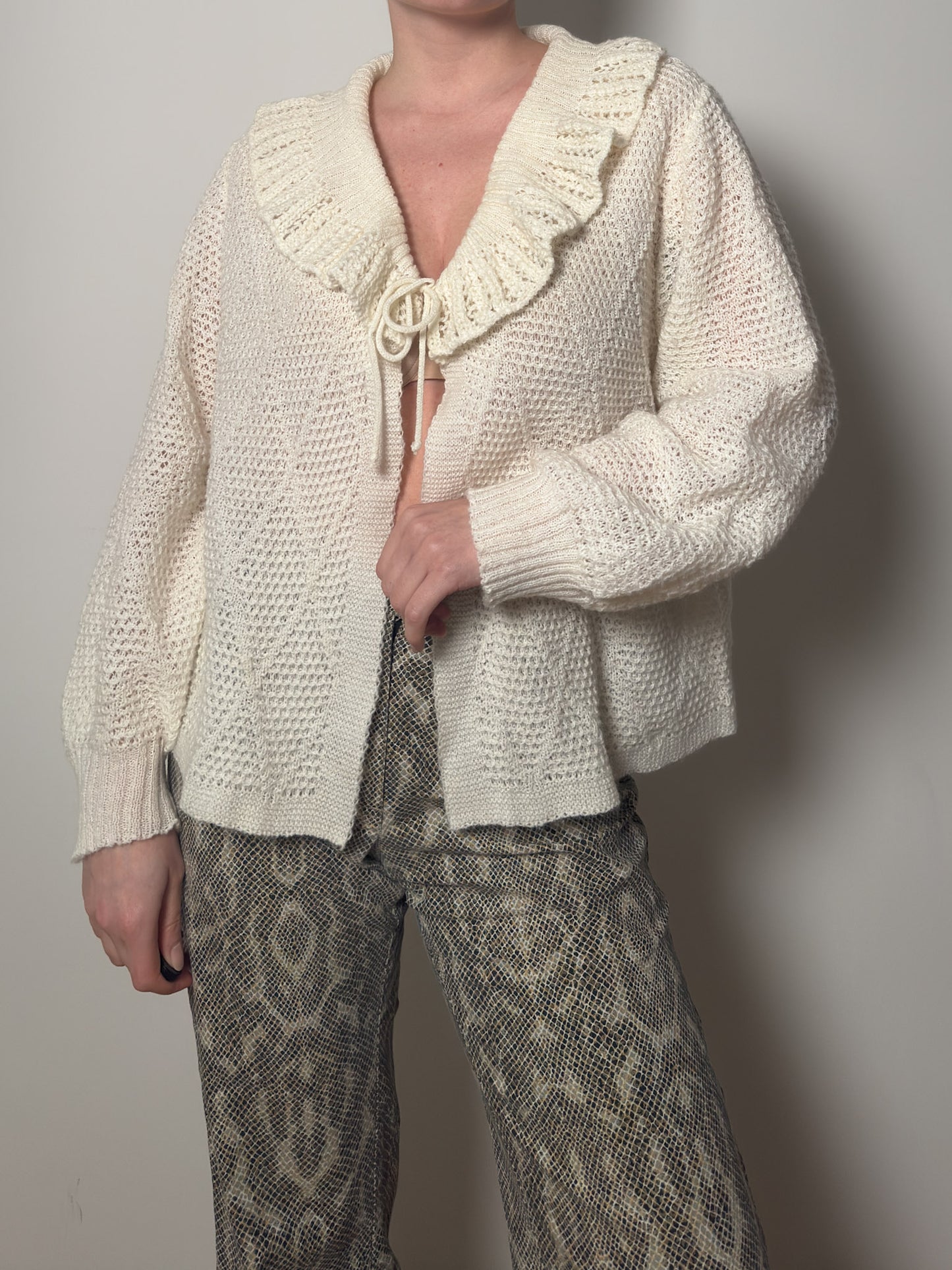 Wool blend ivory cardigan