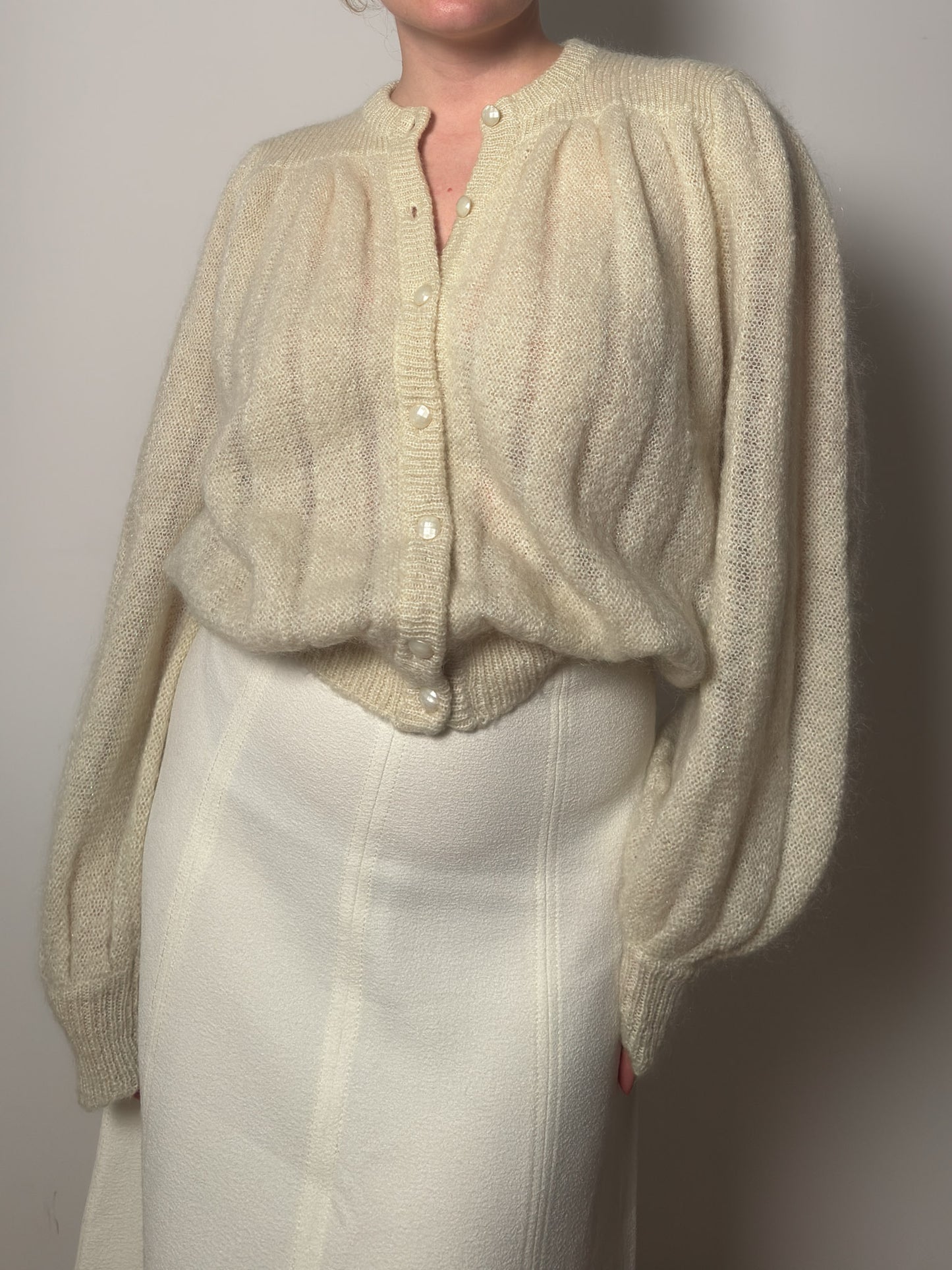 Pure wool ivory cardigan