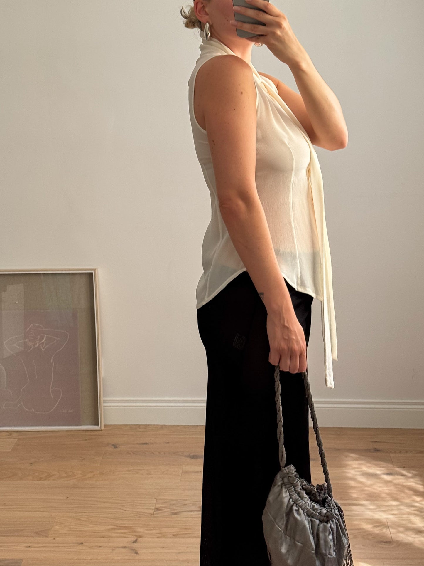 Pure silk ivory top