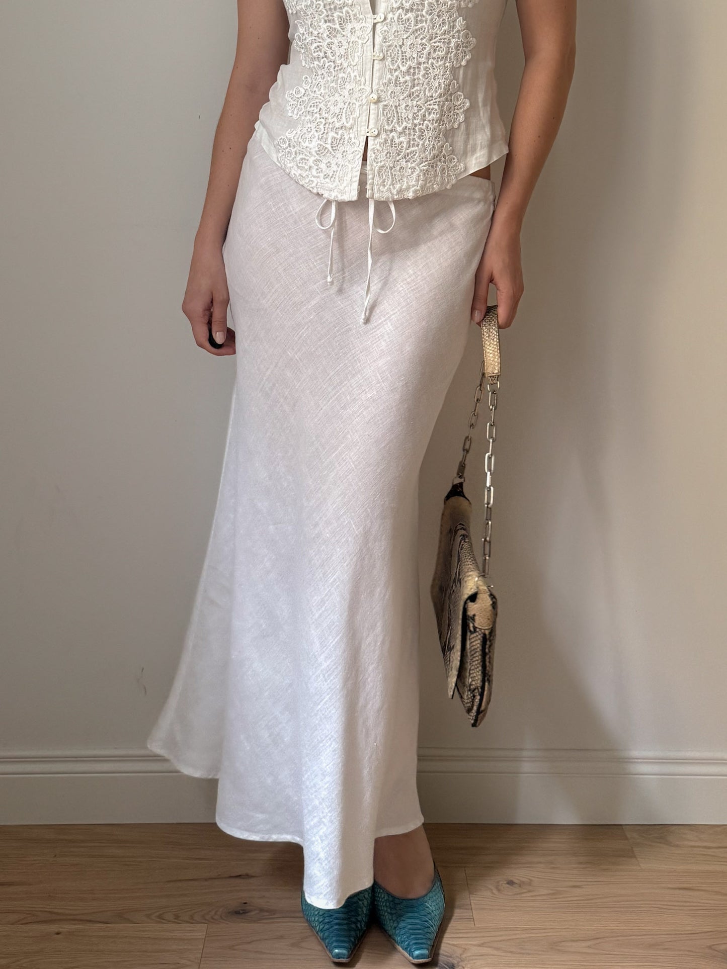 Armani Jeans pure linen white skirt