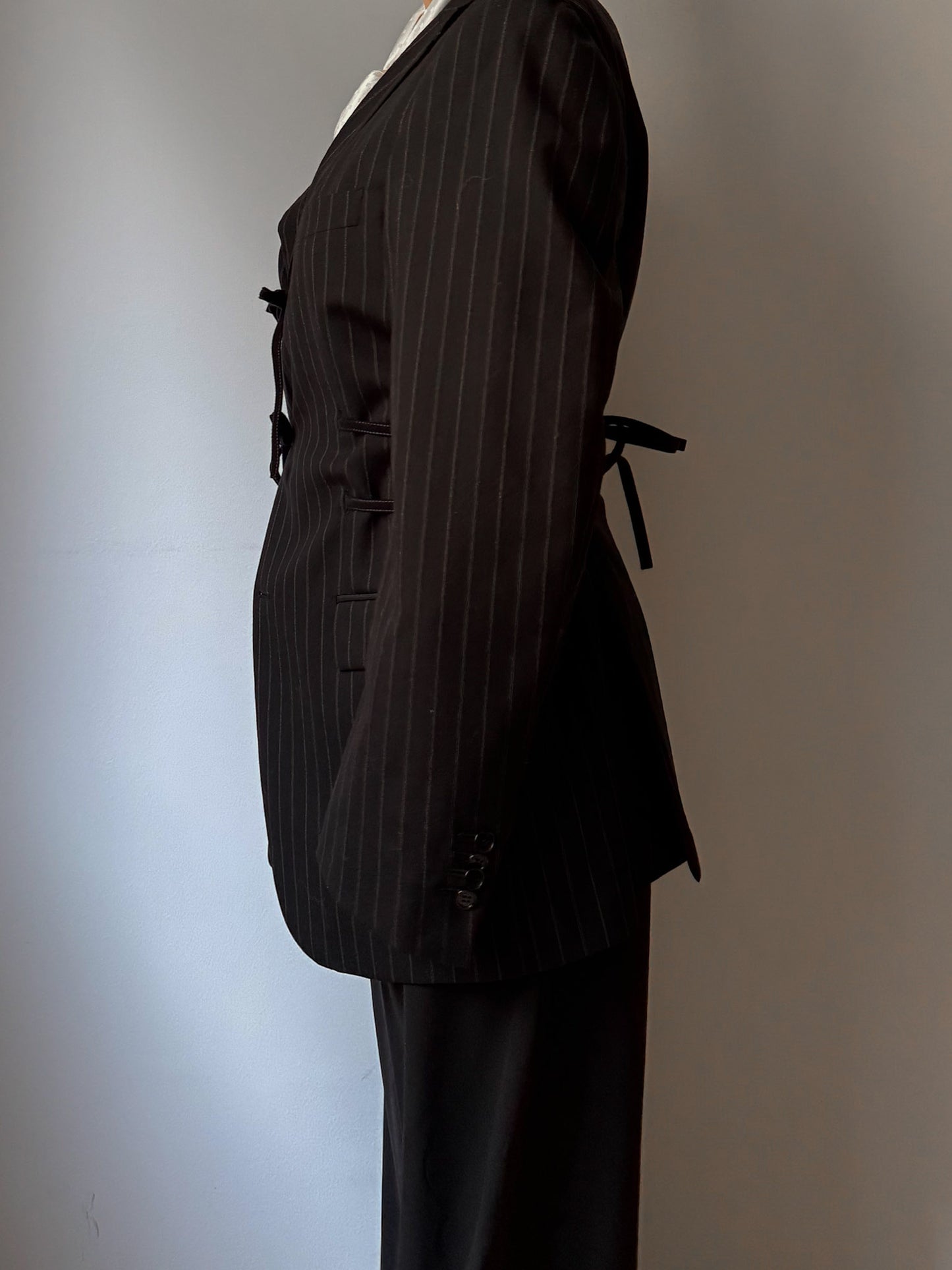Brando pinstriped black blazer