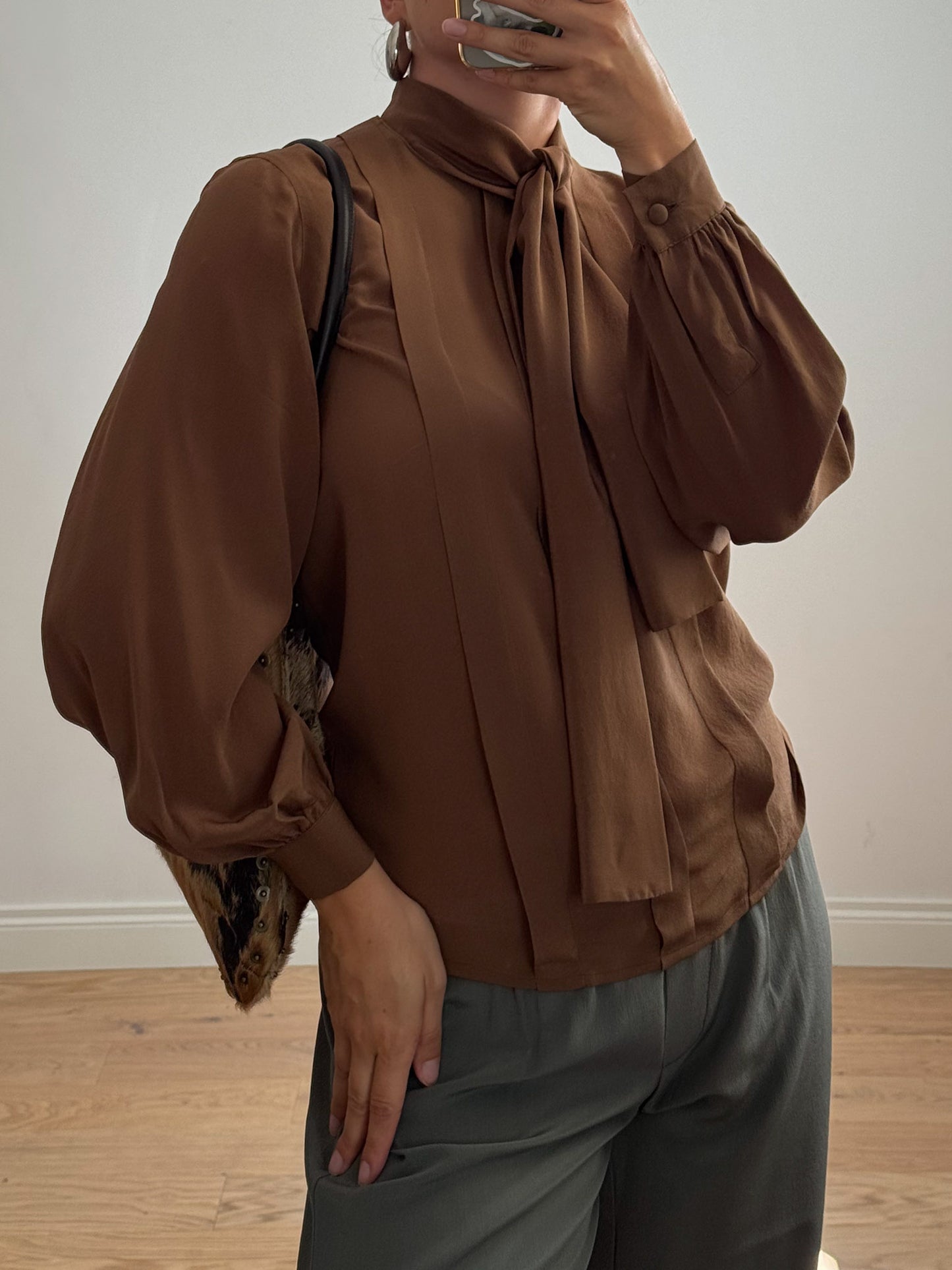 Pure silk brown blouse