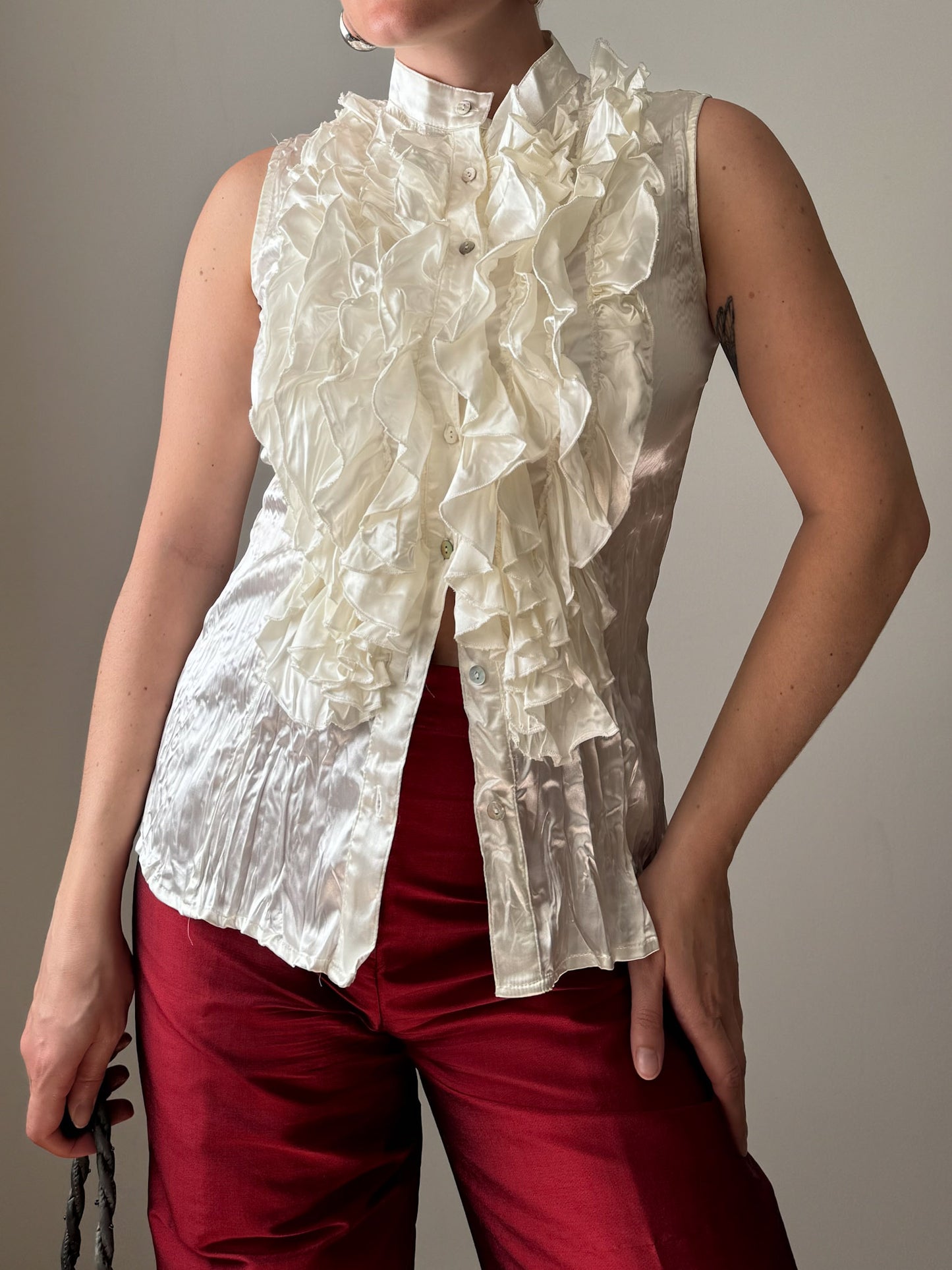 Satin ivory top