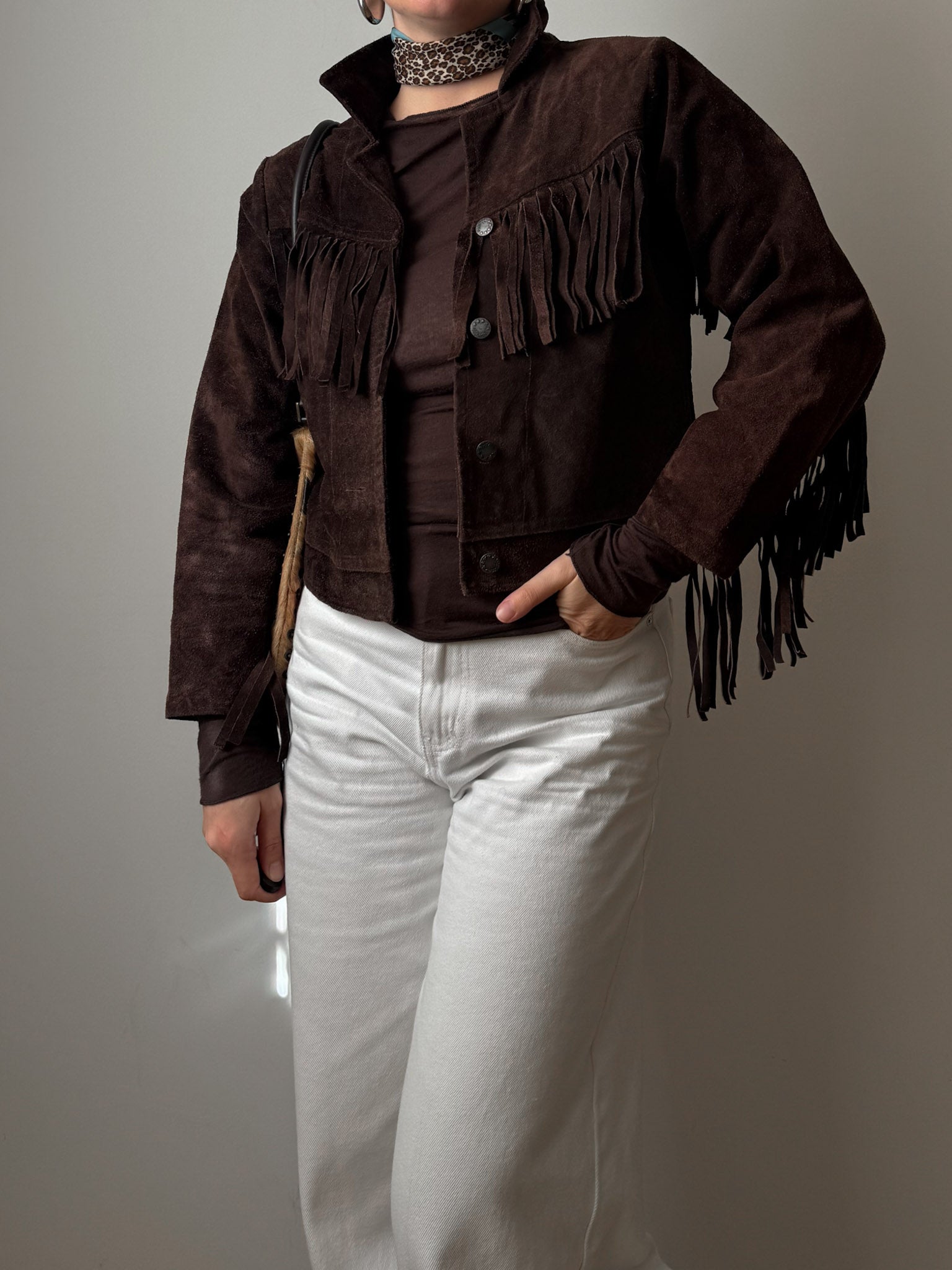 Real suede fringed jacket