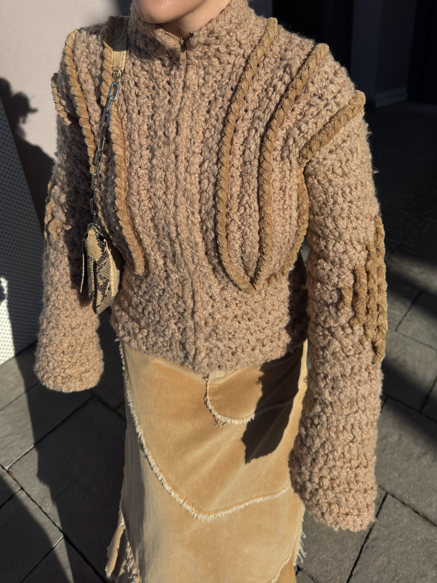 Pure wool camel cardigan