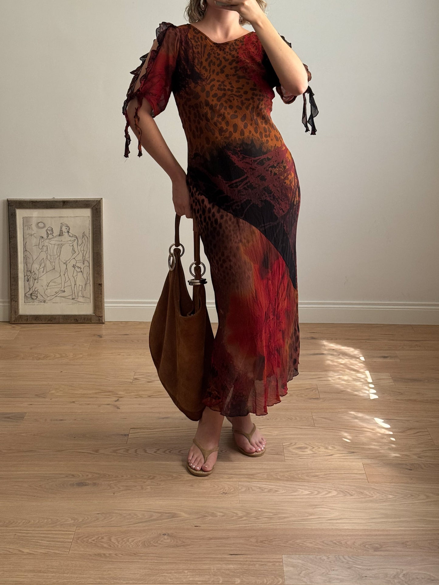 Pure viscose animalier dress