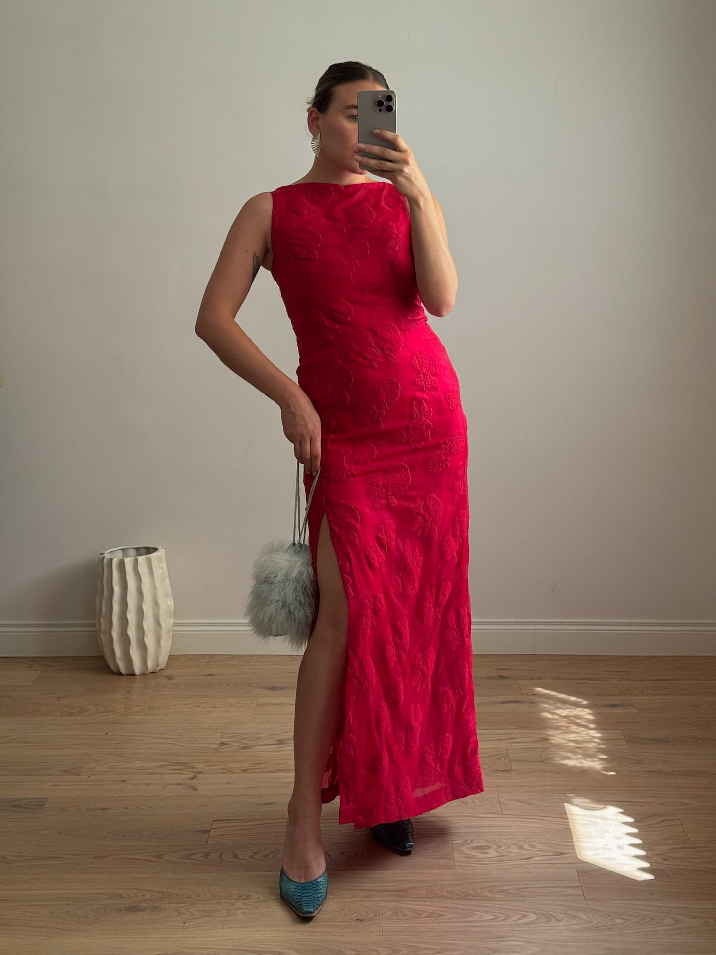 Embroidered strawberry dress