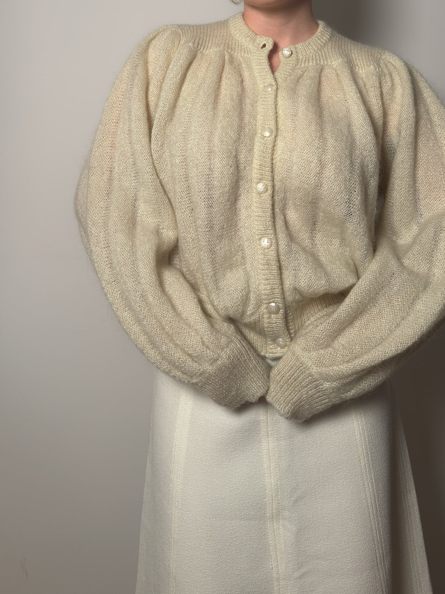 Pure wool ivory cardigan