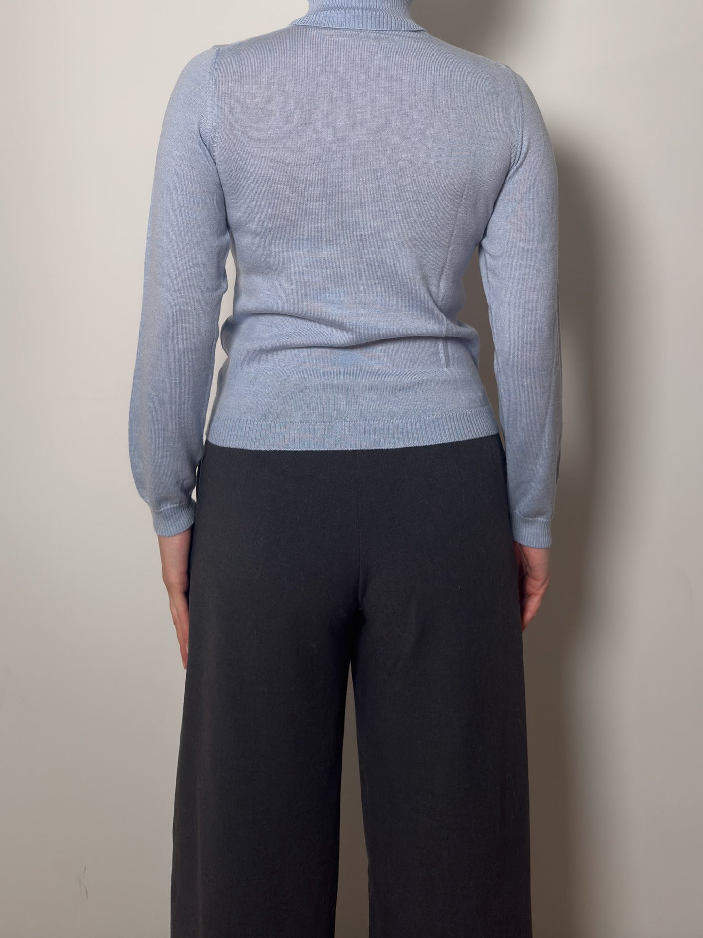 Pure merino wool sky turtleneck pull