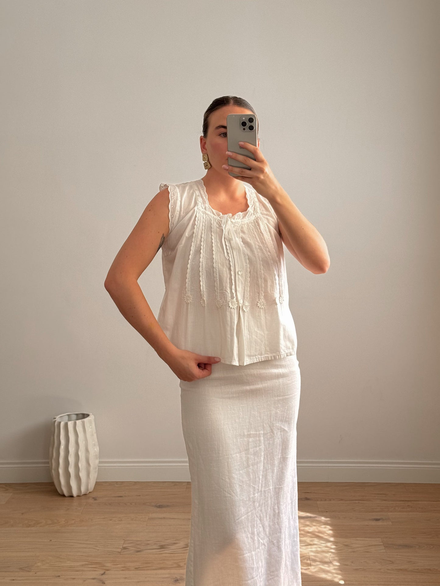 Pure cotton romantic top