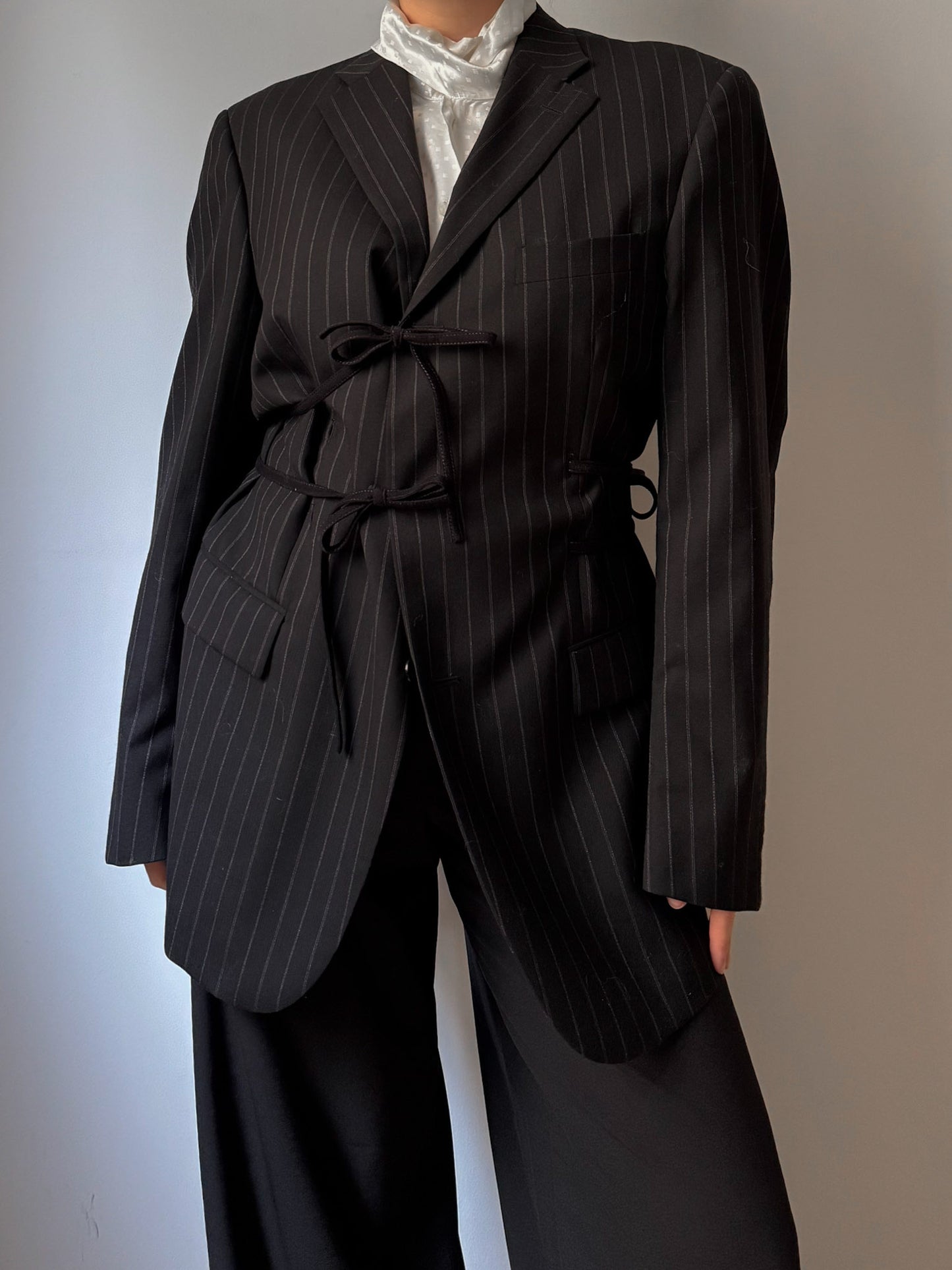 Brando pinstriped black blazer