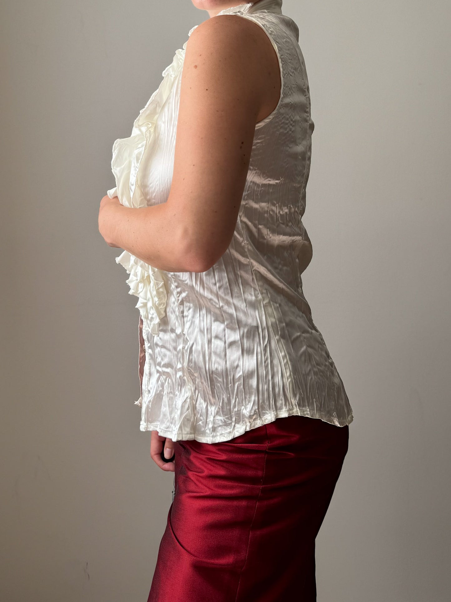 Satin ivory top