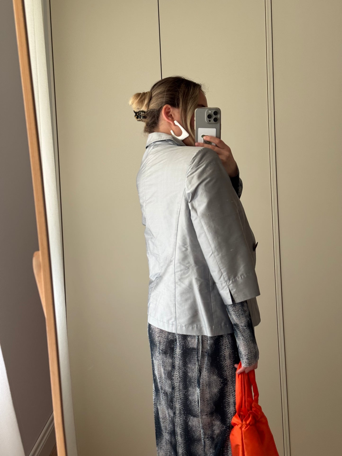 Pure silk silver jacket