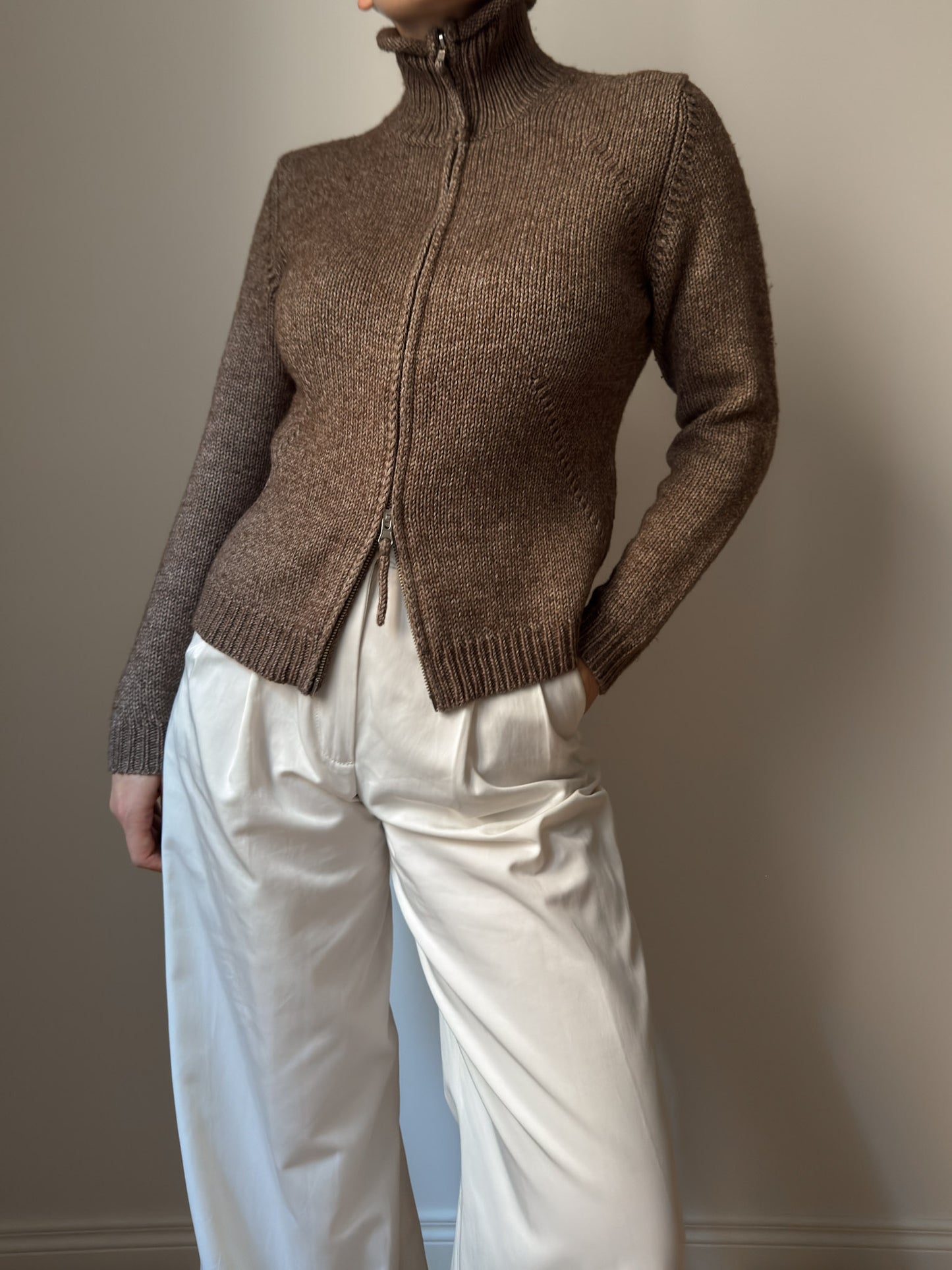 Wool brown cardigan